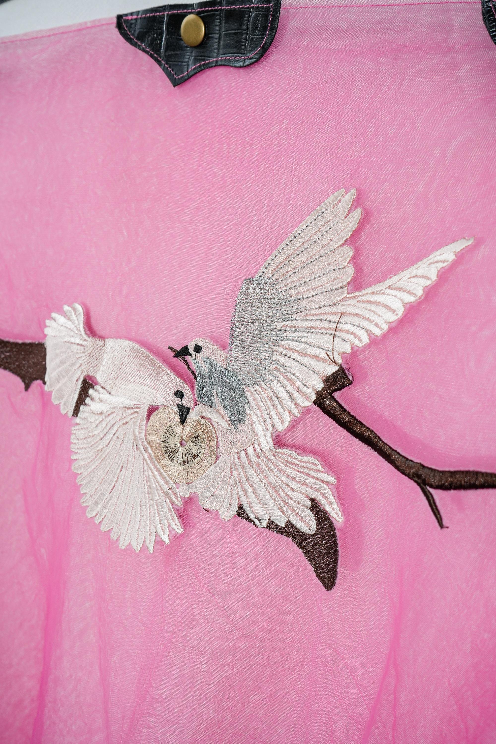French Fuchsia Miltary Zipper <br>   Artwork : [Doves]