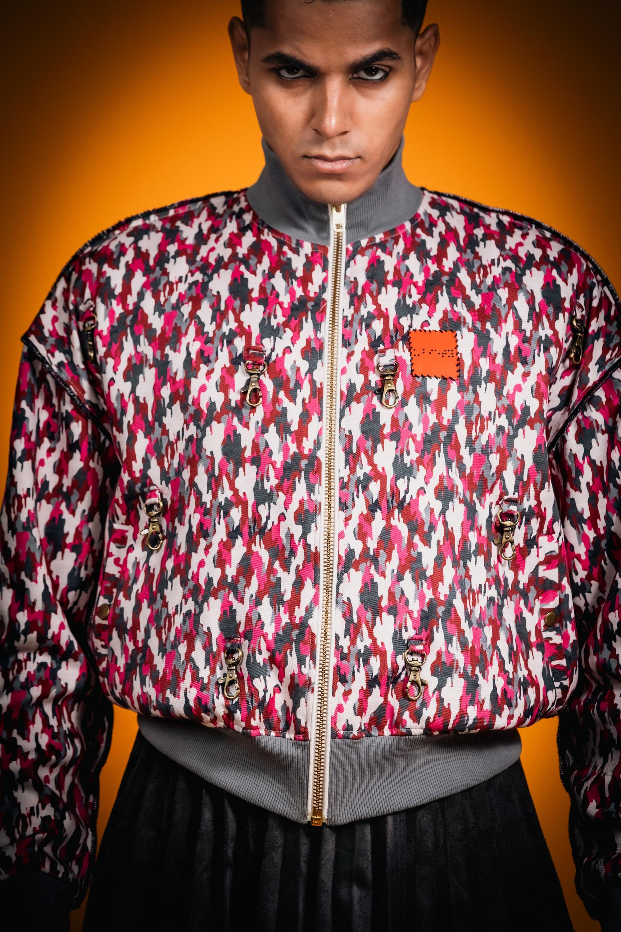 French Fuchsia Miltary Zipper <br>   Artwork : [Doves]