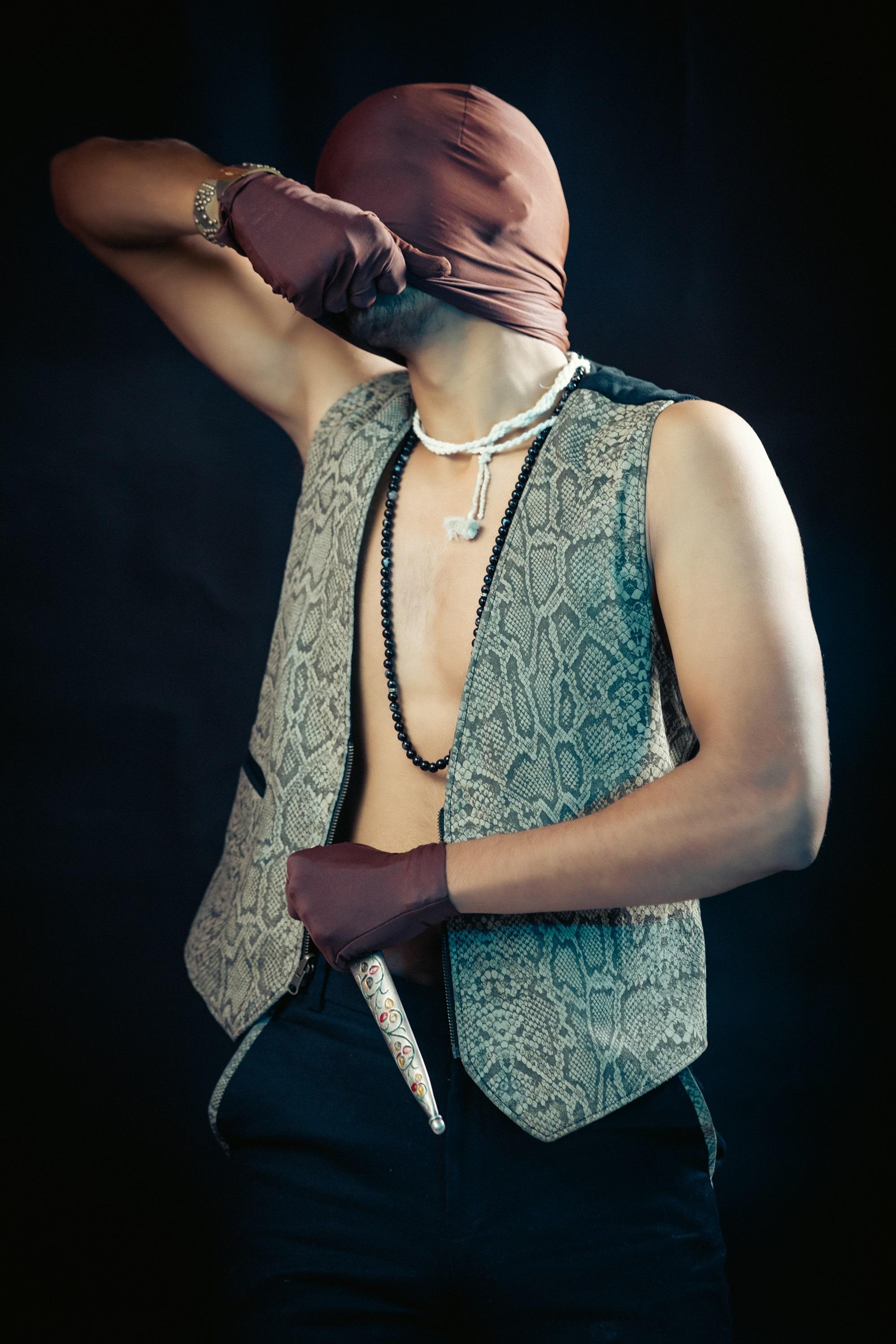 Leather Waist Coat  <br> Artwork :  [Textured Grain]