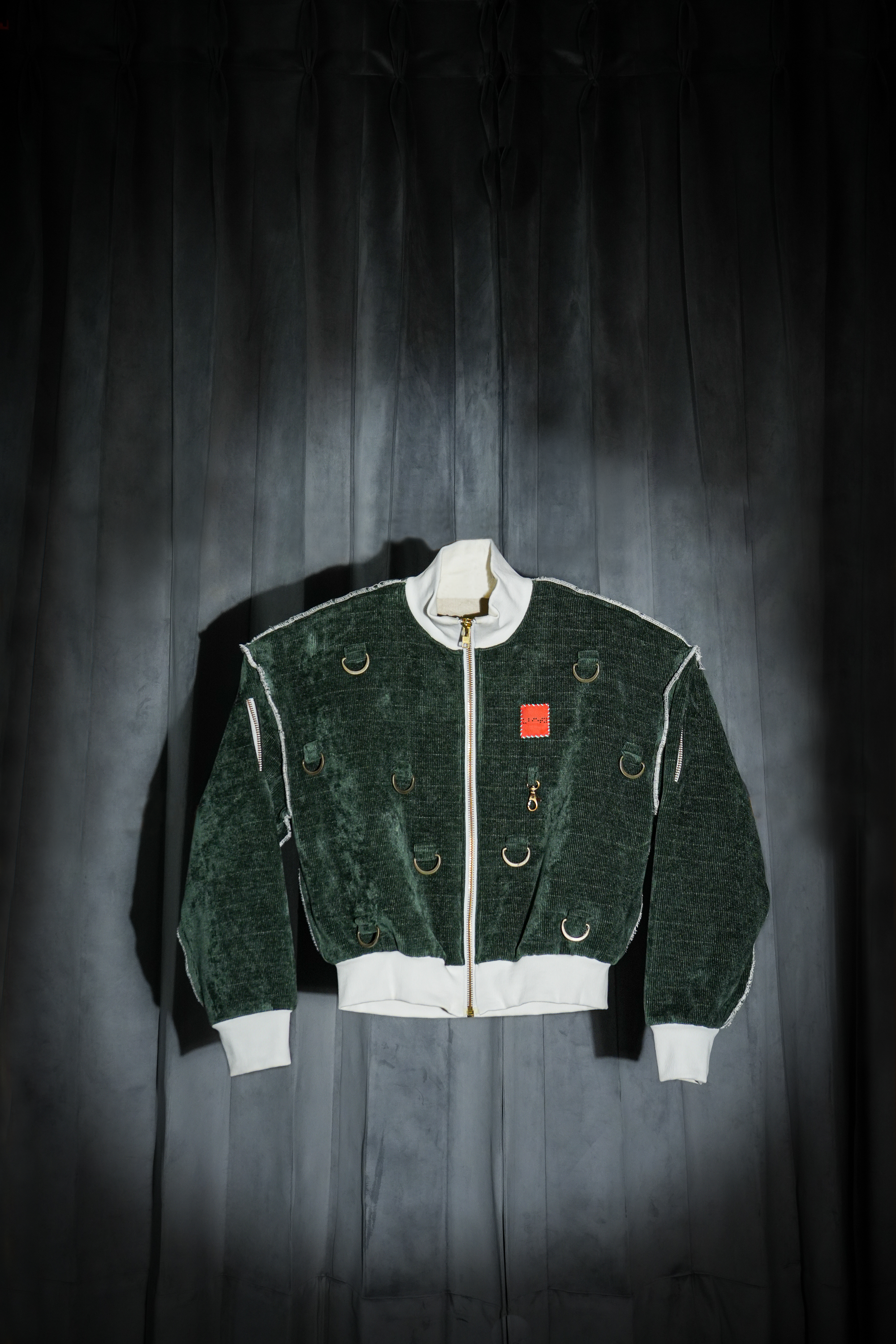 Olive Green Corduroy Zipper <br> Artwork : [Angels]