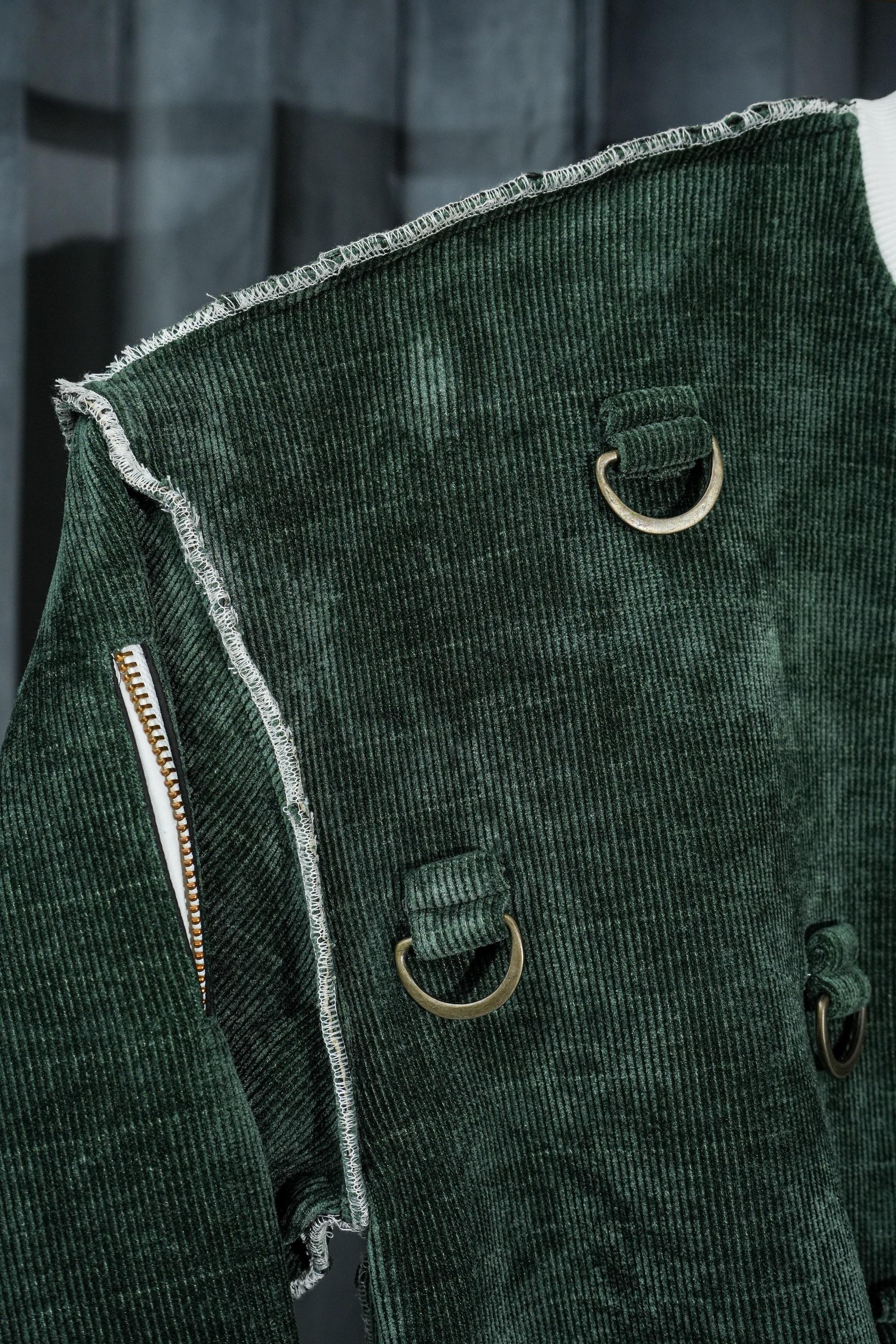 Olive Green Corduroy Zipper <br> Artwork : [Angels]