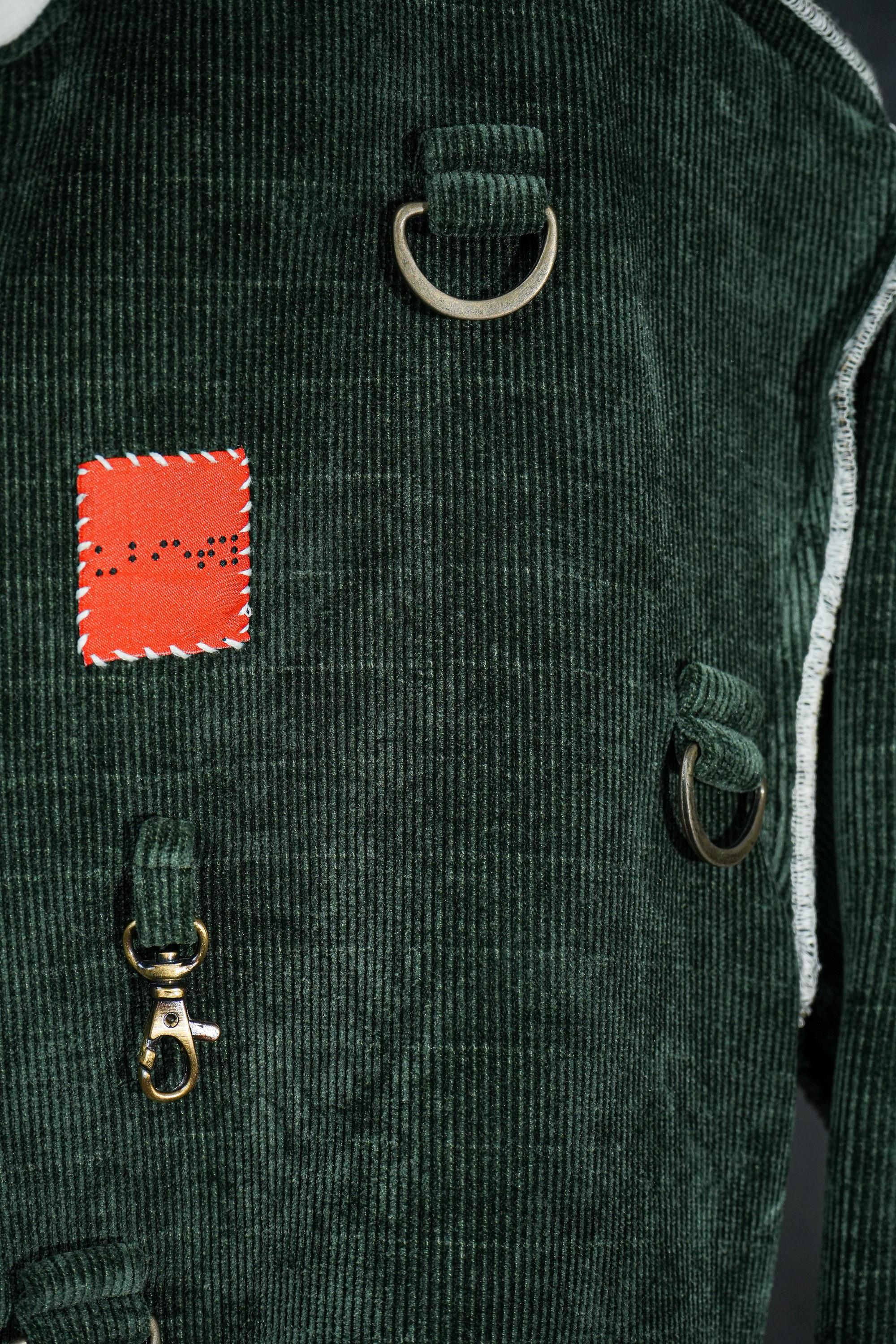 Olive Green Corduroy Zipper <br> Artwork : [Angels]