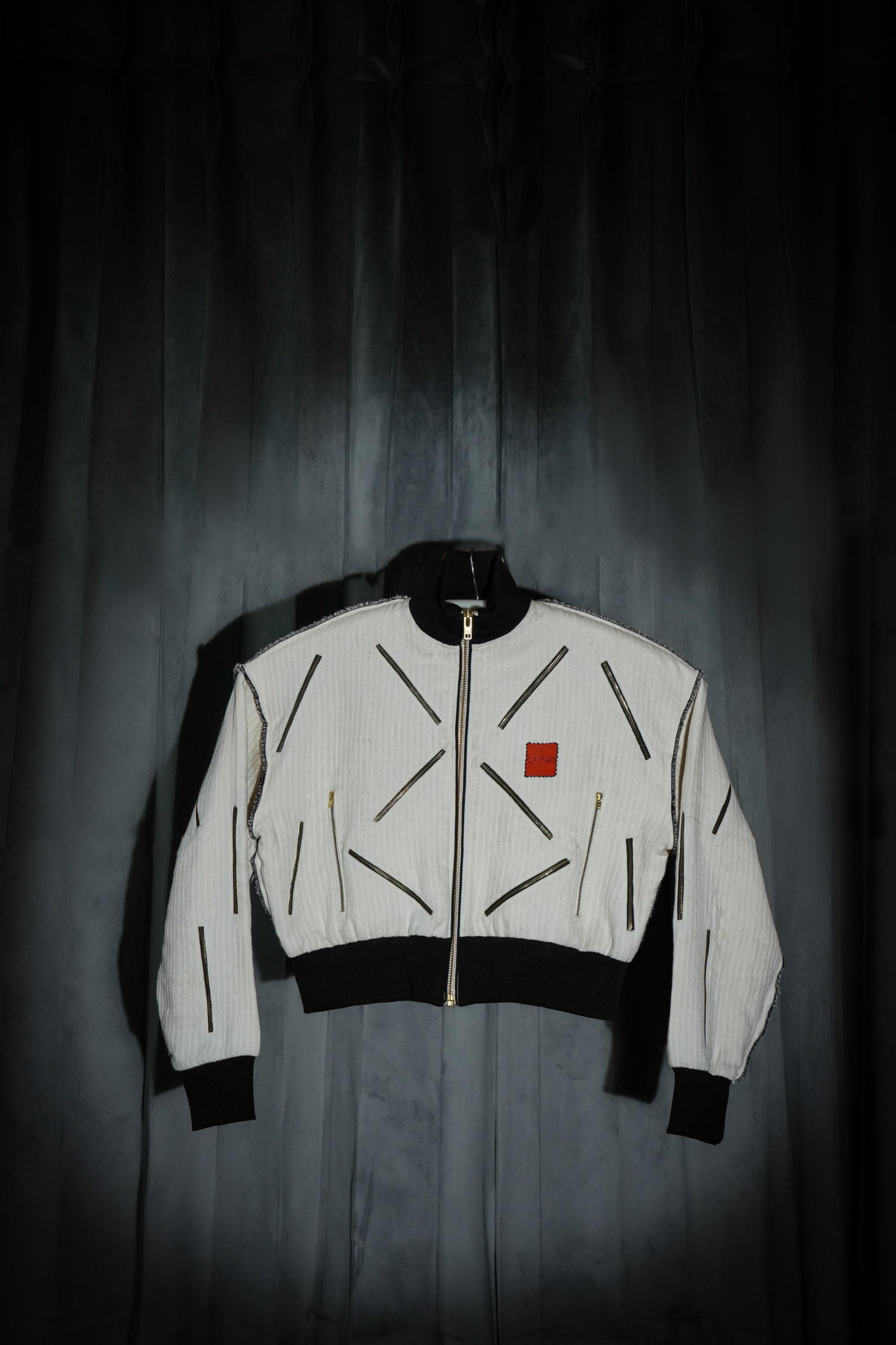 Pearl White Cotton Zipper Set <br> Artwork : [Zipped Details]